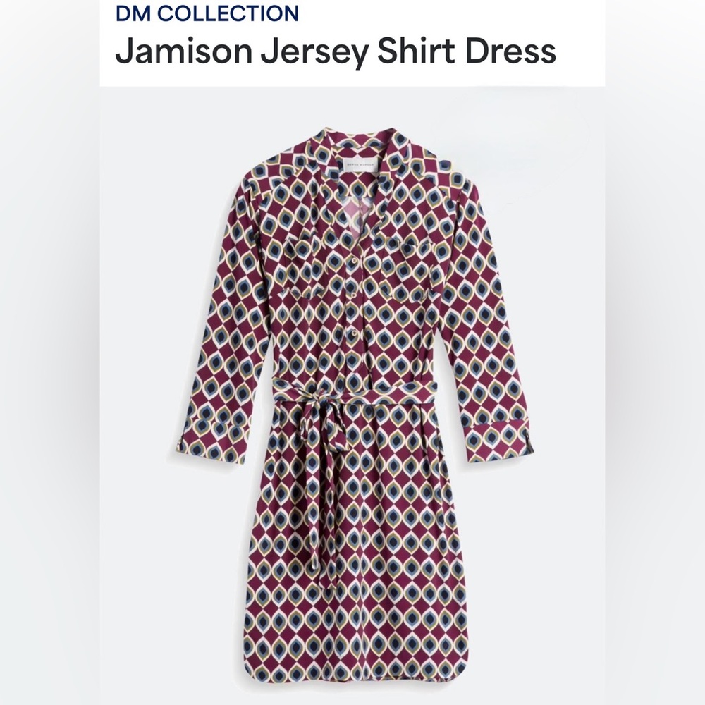 Donna Morgan Jamison Jersey Shirt Dress. Sz 4P
